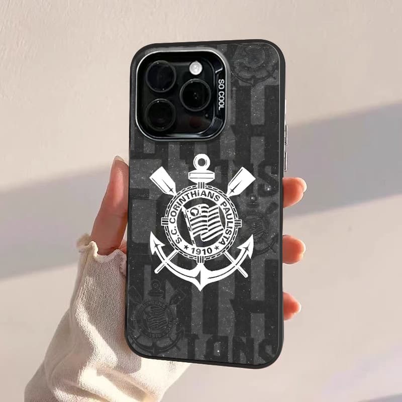 Capinha Resistente A Choques de Corinthians para iPhone 11 normal 13 x xr xs max 12 14 15 16 pro max 16 7 8 Plus capinha