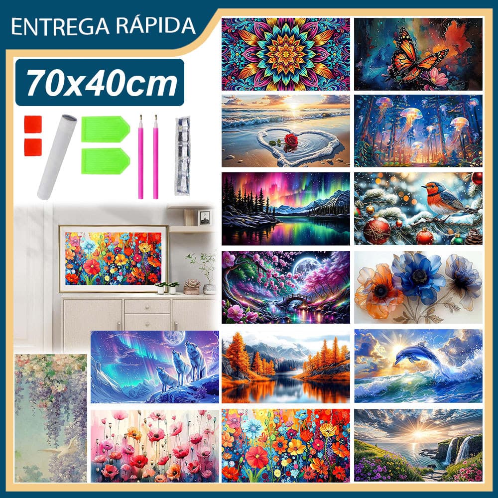 Pintura Diamante 5D Pintura De Diamante Pintura 5D Diy Diamond Por Números Completa Redonda/Quadrada Diamond Art 70x40cm