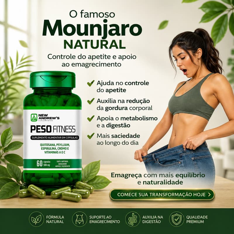 Quitosana + Spirulina + Psyllium + Cromo + Vitaminas A e C | ORIGINAL | Suplemento Alimentar 500mg