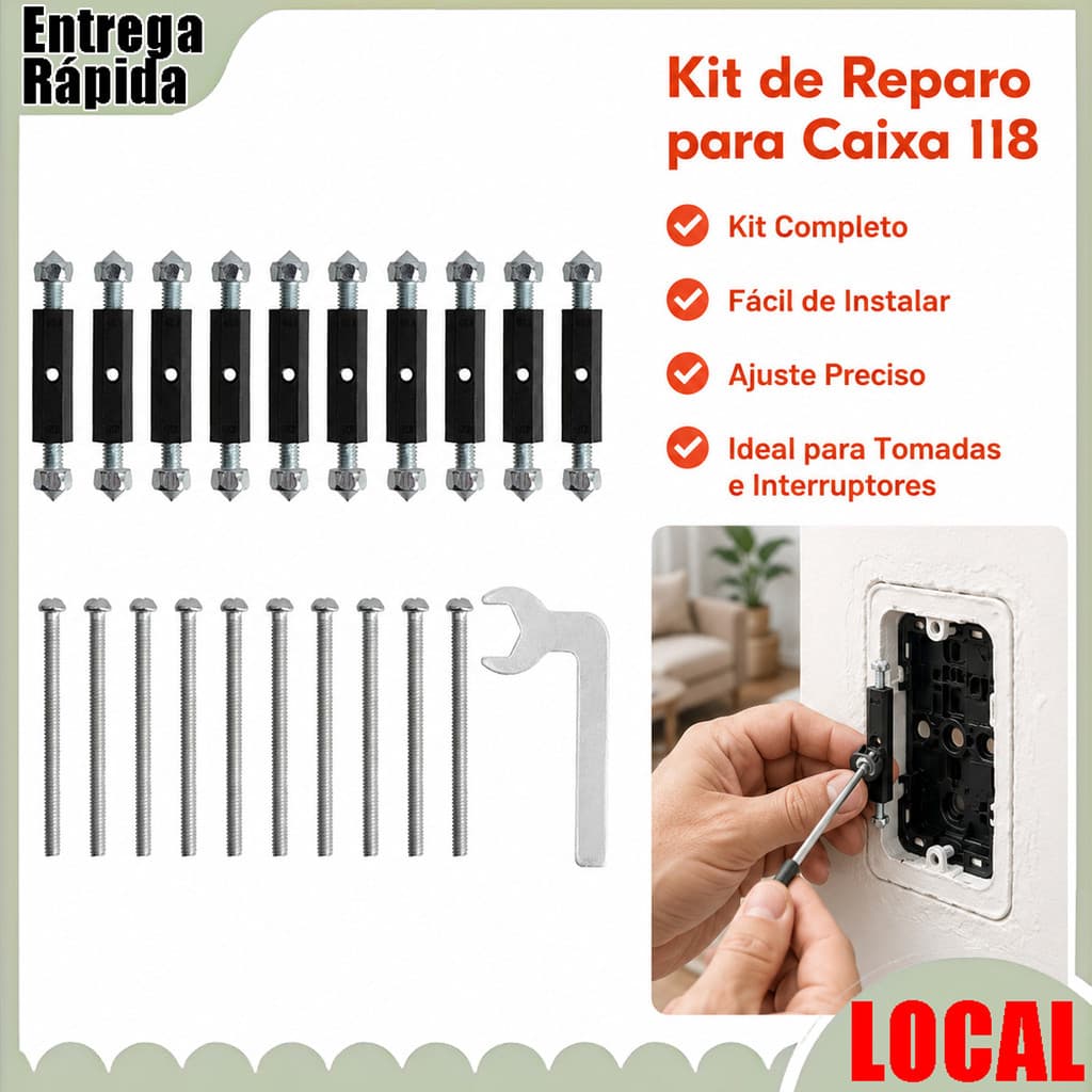 Kit de reparo de caixa de soquete de interruptor, reparador de caixa inferior, cassete de parede, ferramentas de Hardwar