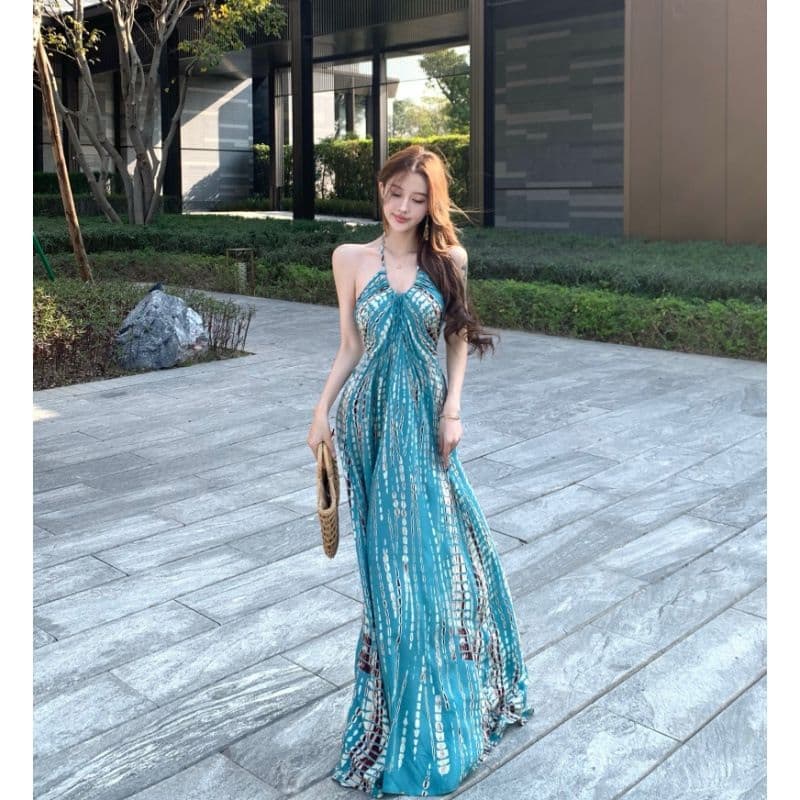 ❤️Boêmio vestido de férias feminino verão novo estilo francês viagem foto beira-mar vestido de praia elegante saia longa