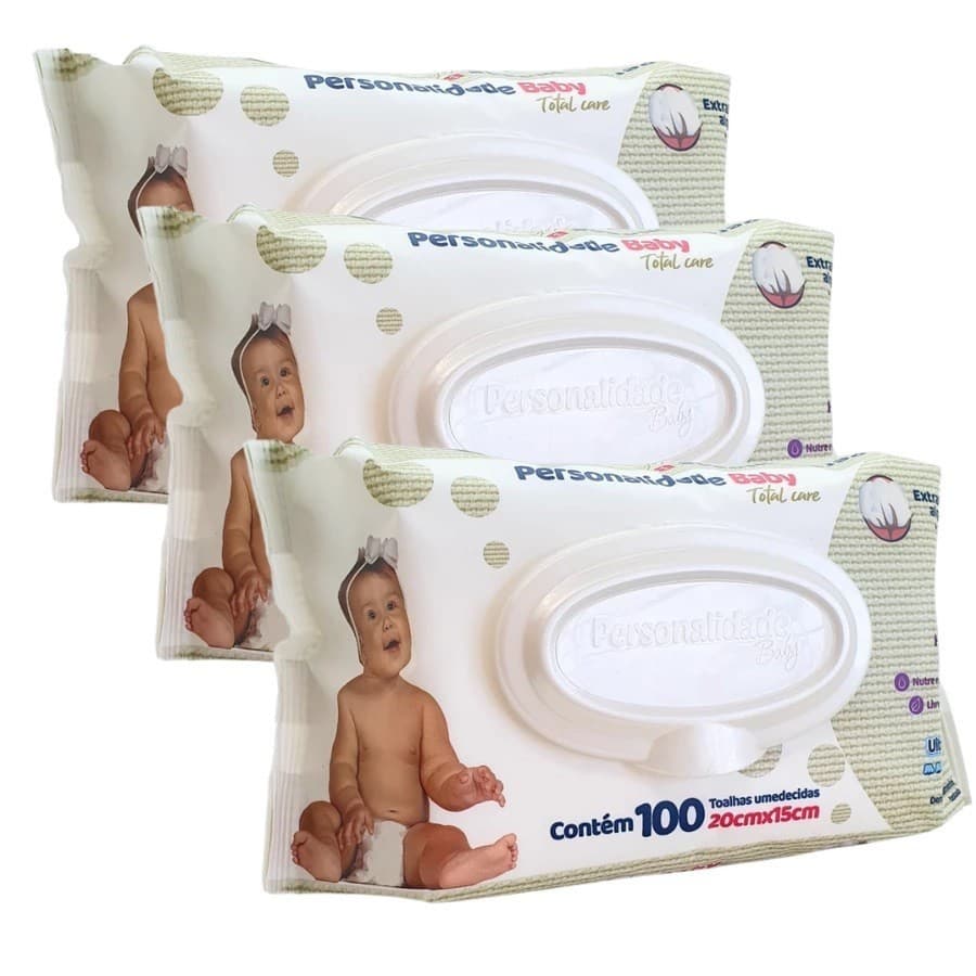 Kit Caixa 400 Lenço Umedecido Bebê Personalidade Baby Alta Qualidade e Conforto