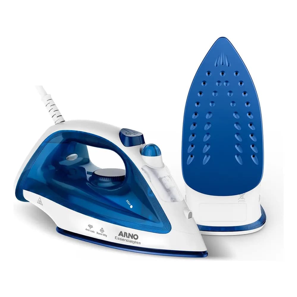 Ferro a vapor Essentialgliss azul base antiaderente 127V (usado, sem caixa)