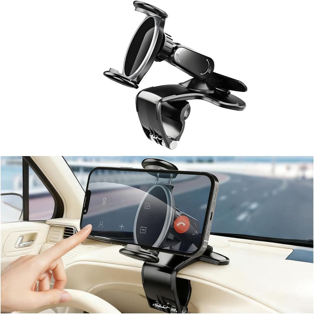 Suporte para Telefone no Painel do Carro, 360 °   Suporte de celular giratório com clipe para painel de veículos, com pl