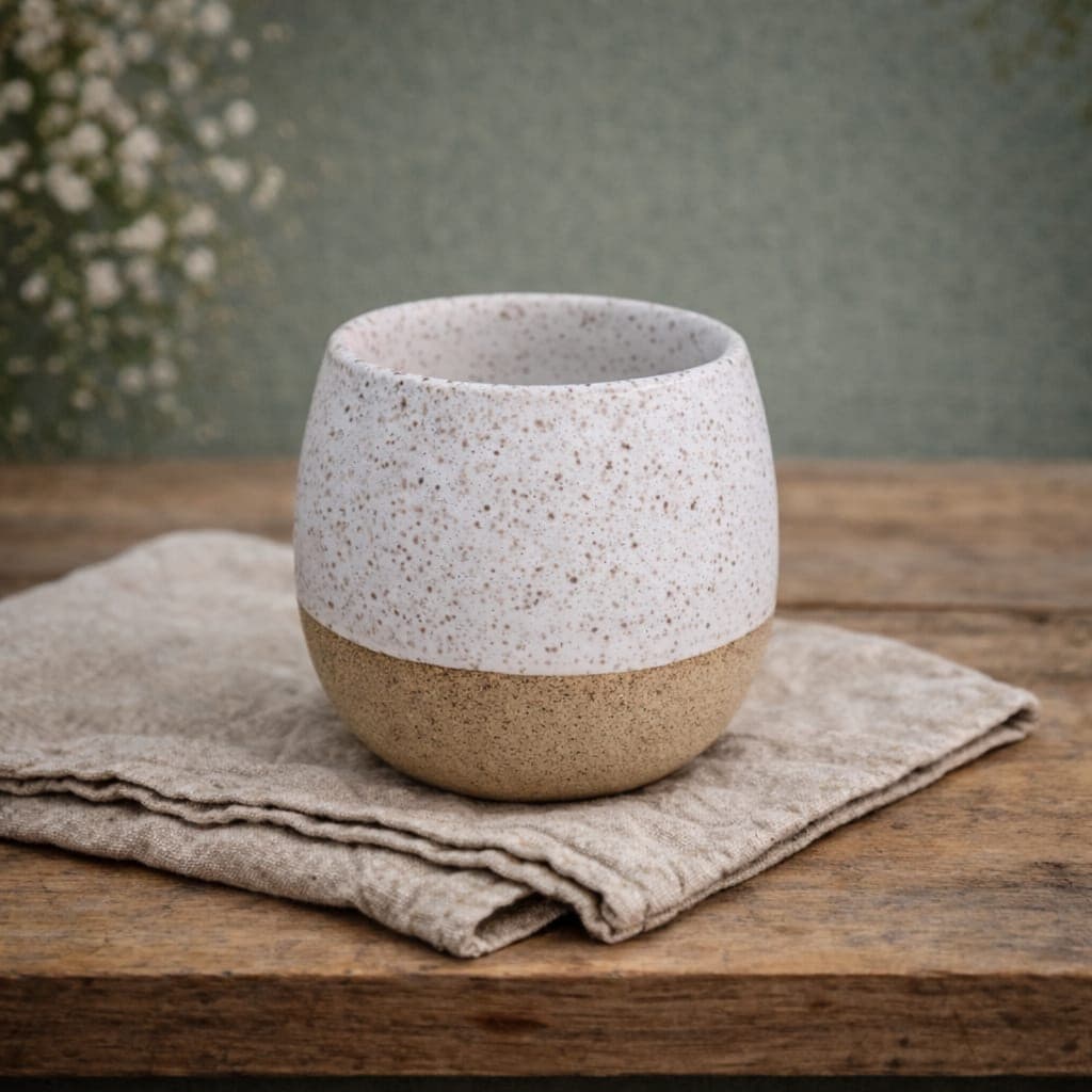 COPO REDONDO ORGÂNICO CERÂMICA ARTESANAL 200ML LOUÇA CASA COZINHA CAFÉ ÁGUA CHÁ DECORAÇÃO MESA POSTA