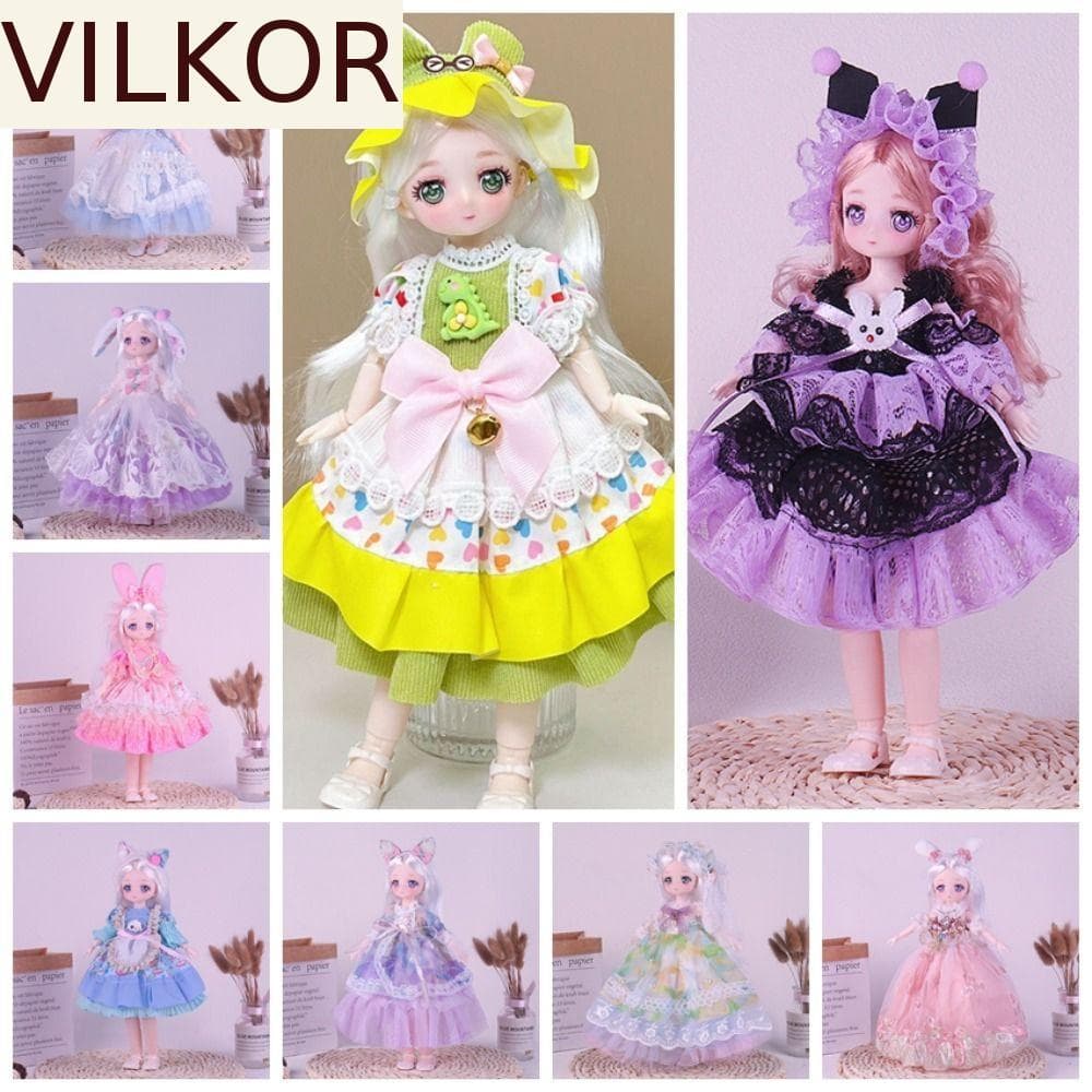 Brinquedo De Vestir DIY Para Meninas VILKOR , Boneca Articulada Removível Com Junta Esférica , BJD De 30 Cm , Bonecas
