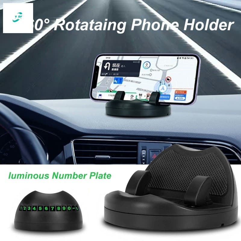Suporte De Telefone Para Carro Com Rotação De 360 Graus-Universal Painel Placa Luminosa