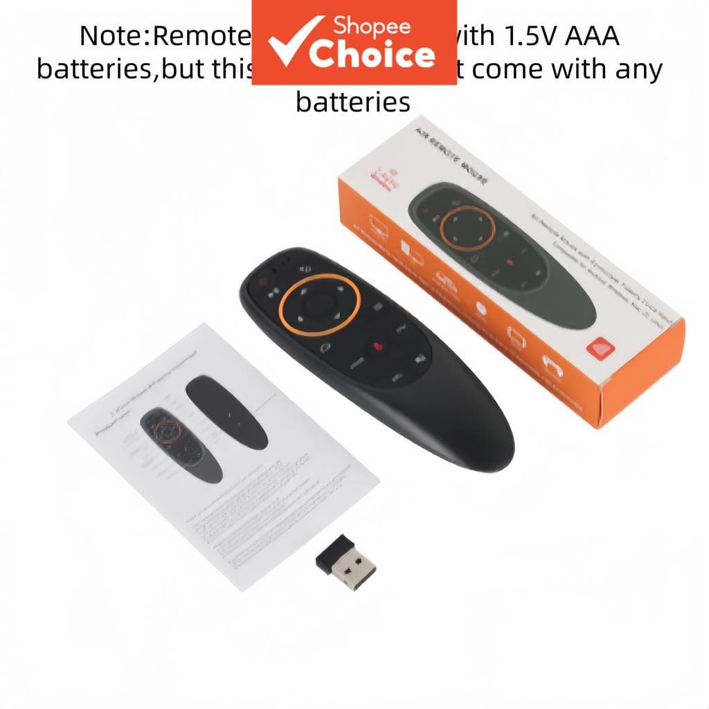 Air Mouse G10S sem Fio com Voz, Controle Remoto de 6 Eixos e Sensor de Movimento de Giro para TV Inteligente