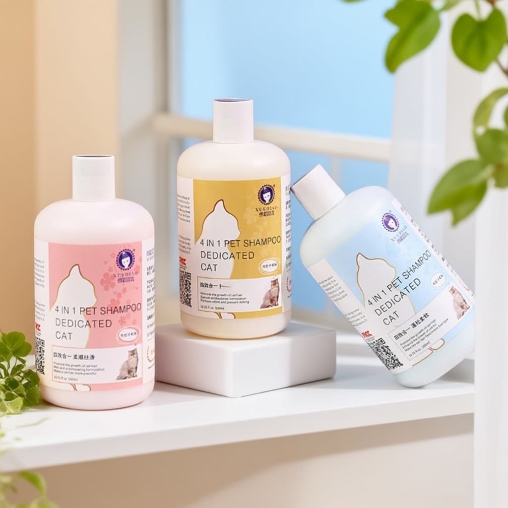 Líquido suave para gatos planta essência Pet shampoo líquido de banho para gatos cuidados limpos shampoo lavagem corpora