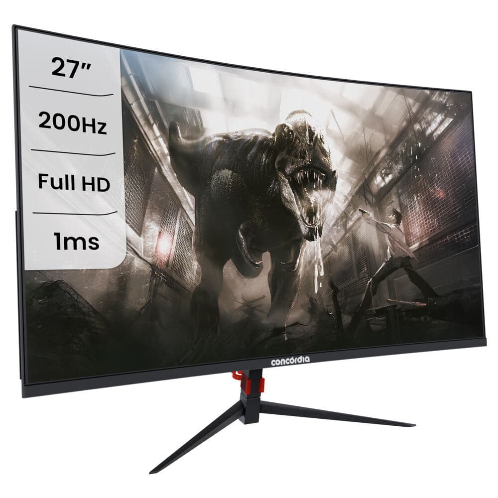 Monitor Concórdia Gamer Curvo 27" CZ270F 200hz Led Full HD 1ms 2xHDMI, DP  sRGB 100% Freesync Premium