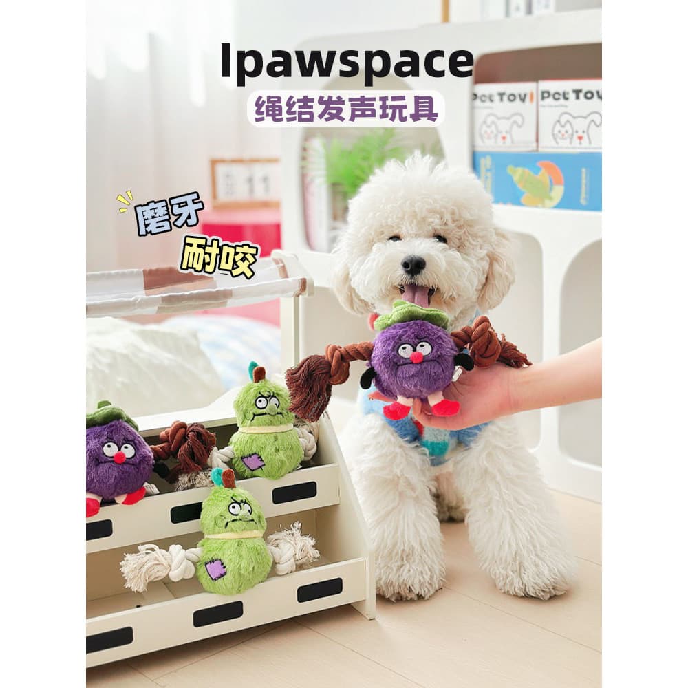 IPAWSPACE Brinquedo para animais de estimação Cachorro Voz Brinquedo de pelúcia Adulto Cachorro Filhotes Molar Nós Brinq
