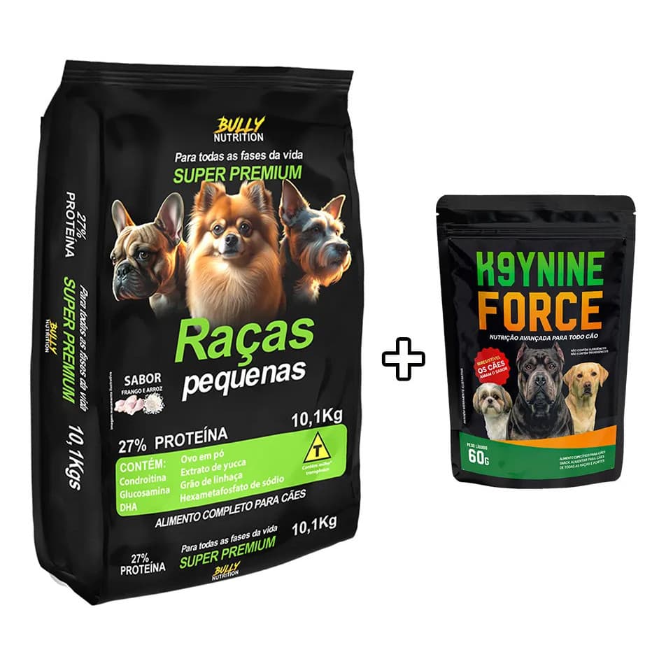 Ração Para Cachorro Raças Pequenas 10.1kg + Petisco K9 Force