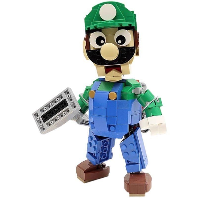 Blocos de montar MOC compatíveis com Lego, personagem criativo do jogo Super Mario, Luigi 13506.