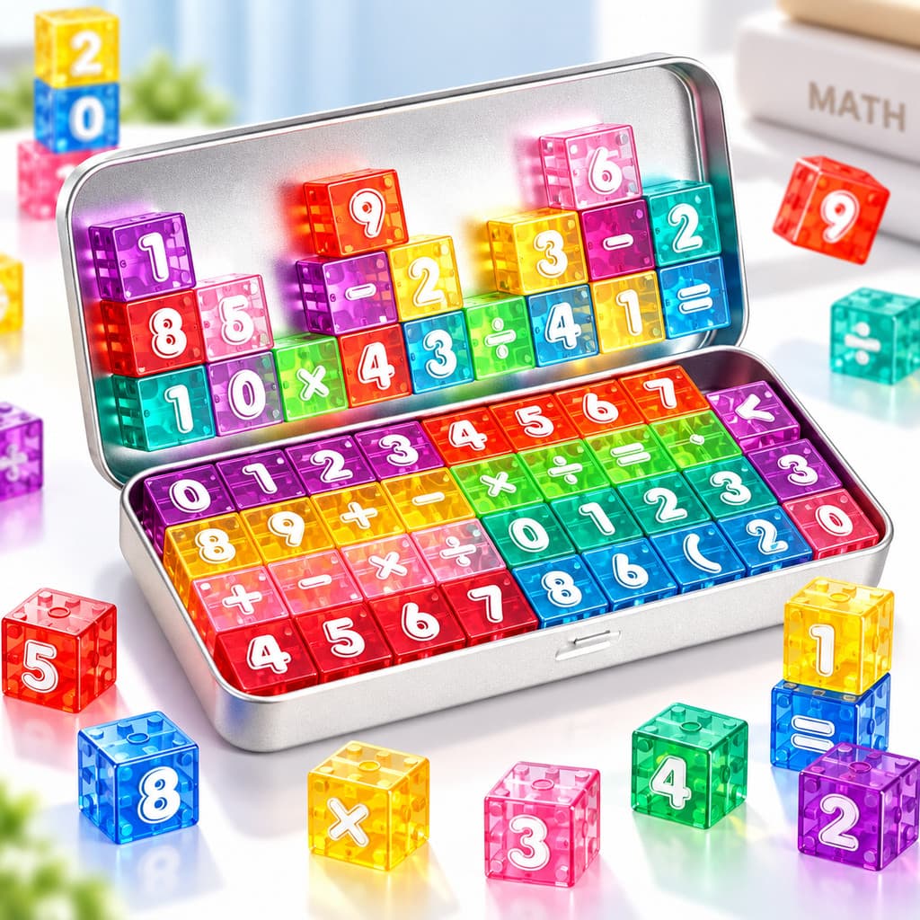 Brinquedo educativo, 35 blocos de construção magnéticos com números, brinquedo STEM portátil para introdução à matemátic