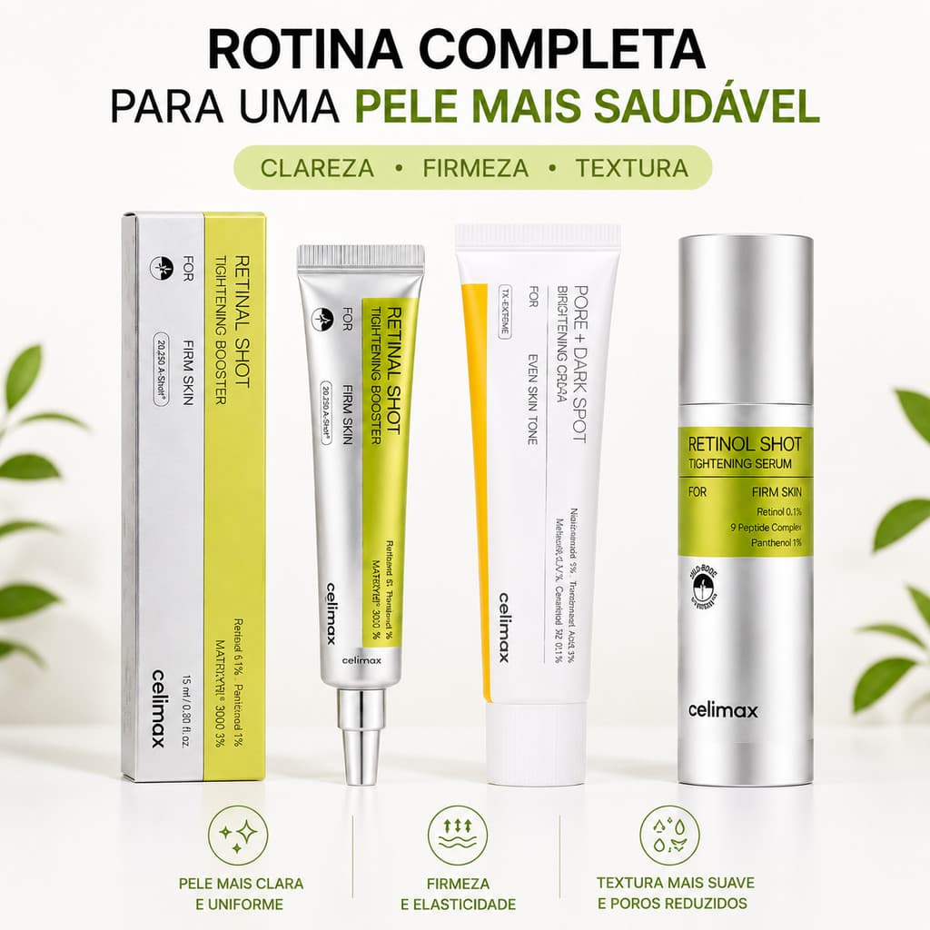 Kit Skincare Retinol Retinal Niacinamida Anti-idade Para Manchas Poros e Firmeza