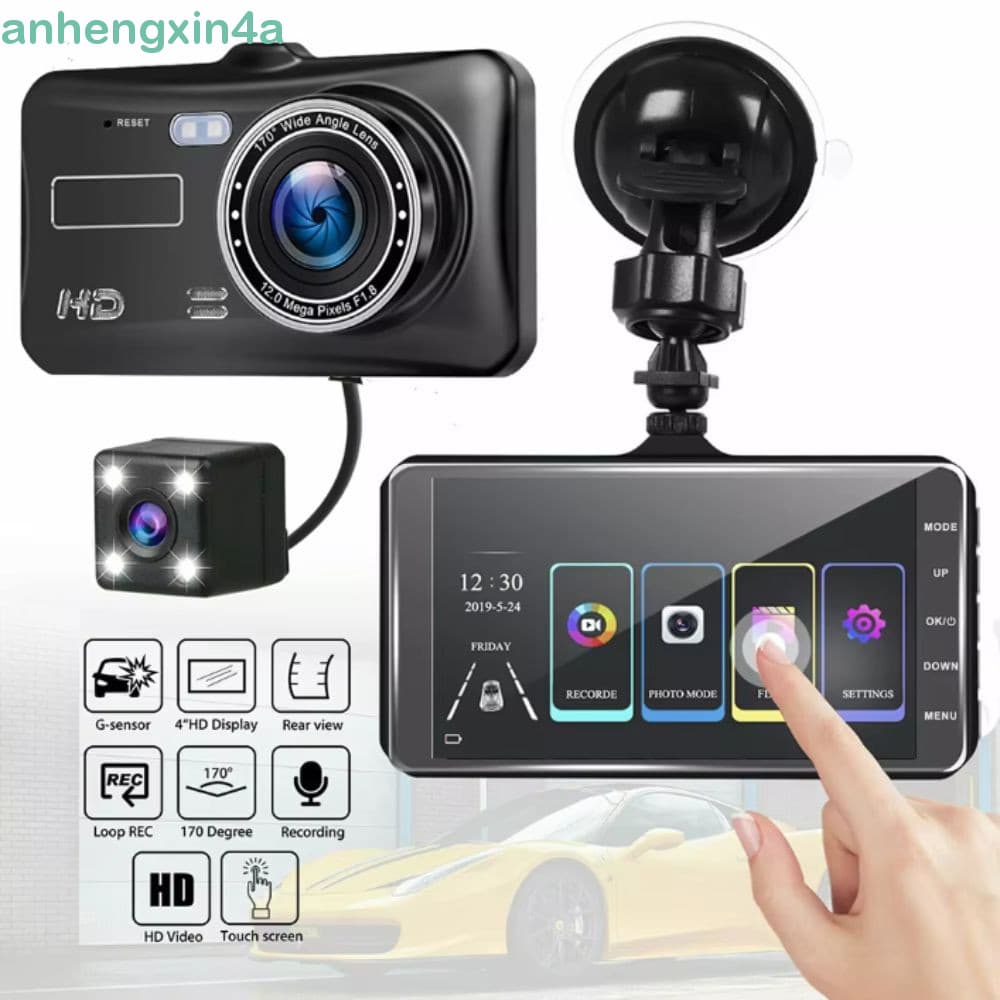 ANHENGXIN Carro DVR , Lente Dupla Visão Noturna Traço Cam , Câmera Frontal E Traseira Tela De Toque Gravador De Vídeo Do