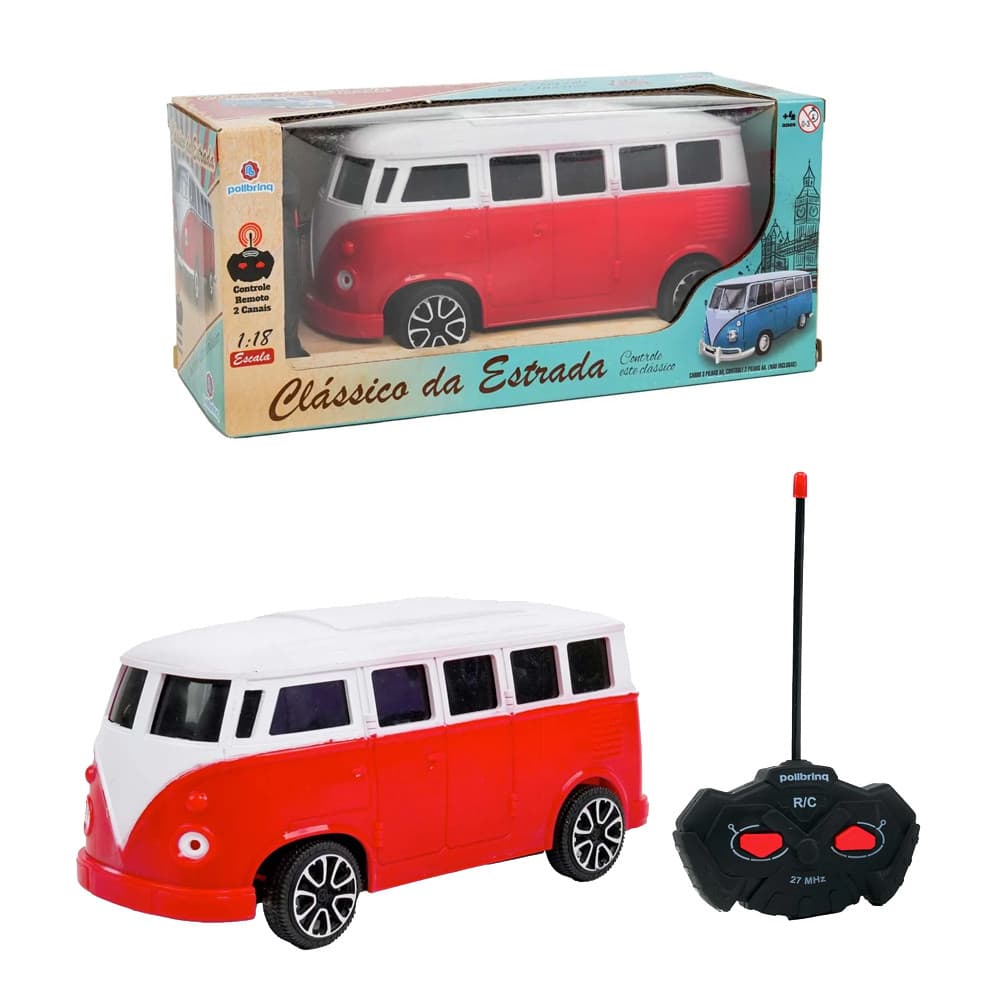 Carrinho de Controle Remoto Kombi Vermelha - Polibrinq