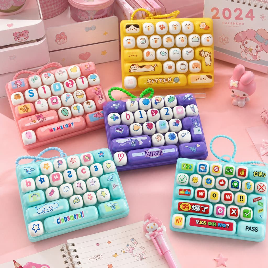 26 teclado palácio brinquedo de descompressão chaveiro mecânico ponta do dedo imprensa teclado de descompressão de 26 te