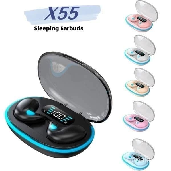 Fones de Ouvido Bluetooth 5.4 X55 com Visor LED, Hi-Fi Estéreo, Cancelamento de Ruído, Design à Prova d’Água para Graves