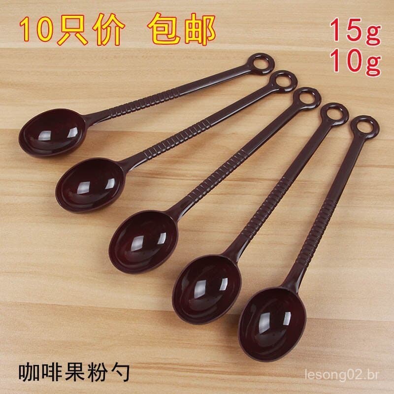 Colher medidora de grãos de café, material plástico PP, 15-10g, para café em pó, pó de frutas, leite em pó, material de 