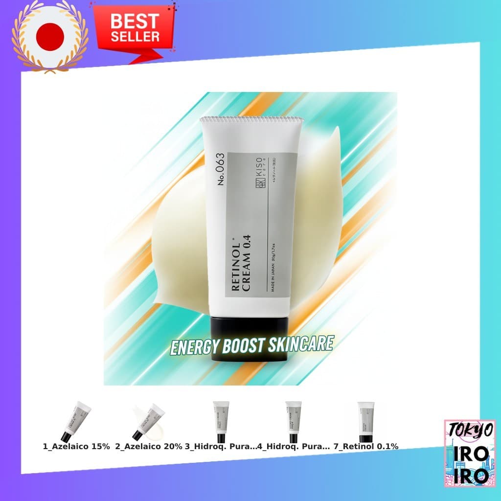 Creme Facial KisoCare Retinol Puro 0.4% com Niacinamida e Bakuchiol 50g Skincare Japonês Anti-idade