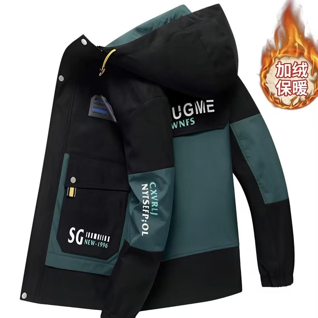 Jaqueta acolchoada masculina inverno jovens estudantes forro de lã jaqueta espessada jaqueta masculina bonito com capuz 