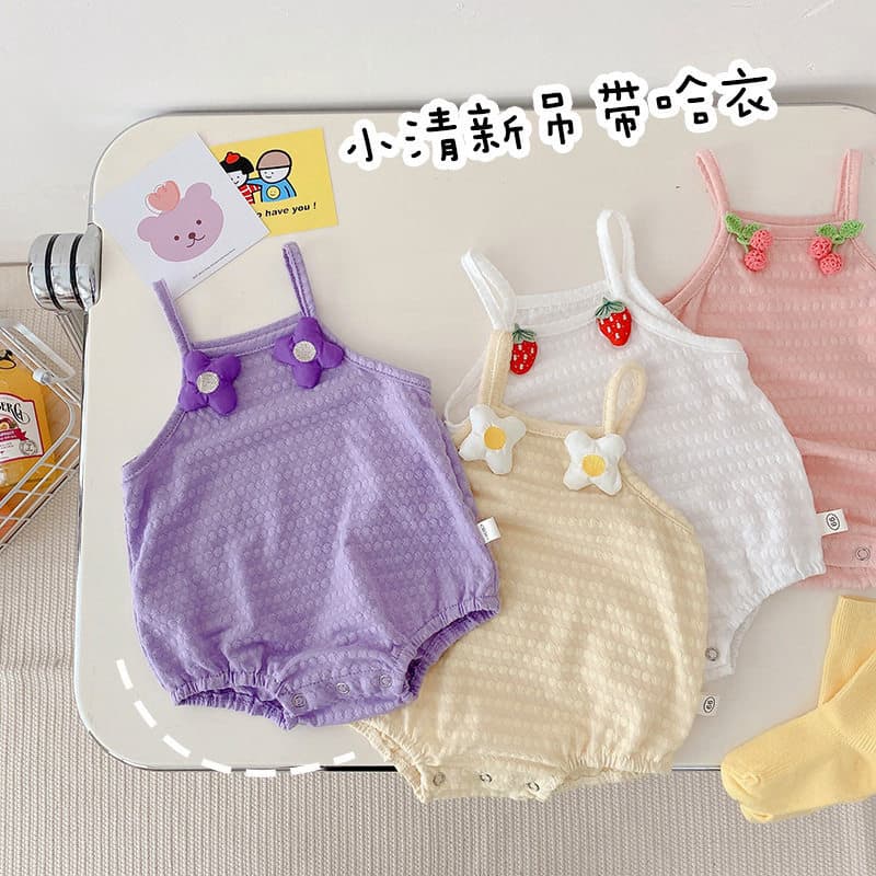 Bebê verão macacão bebê menina roupas de verão moda bonito roupas de bebê colete estilingue triângulo macacão estilo fin