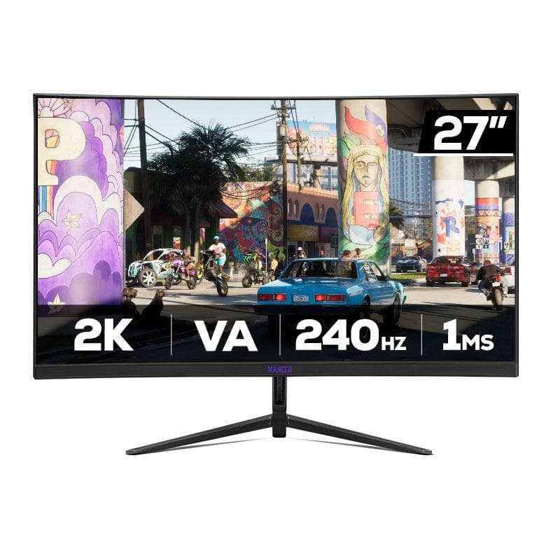 Monitor Gamer Mancer Valak VX6S, 27 Pol, VA, Curvo, 2K, 1ms, 240Hz, HDMI/DP, MCR-VLKVX6S-BL01