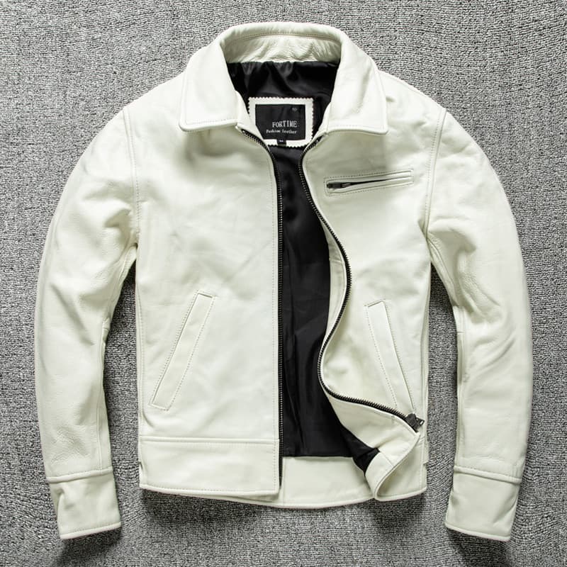 F Primeira Camada de Couro Smoking Jaqueta de Couro Curto Slim-fit Jaqueta de Couro de Motocicleta Masculina Jaqueta Cas