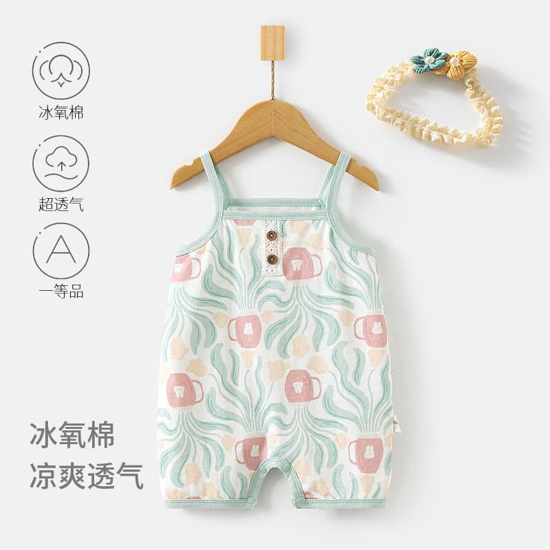 Bebê bebê estilingue macacão verão fino Outing roupas menina bebê roupas de verão recém-nascido macacão Super bonito col