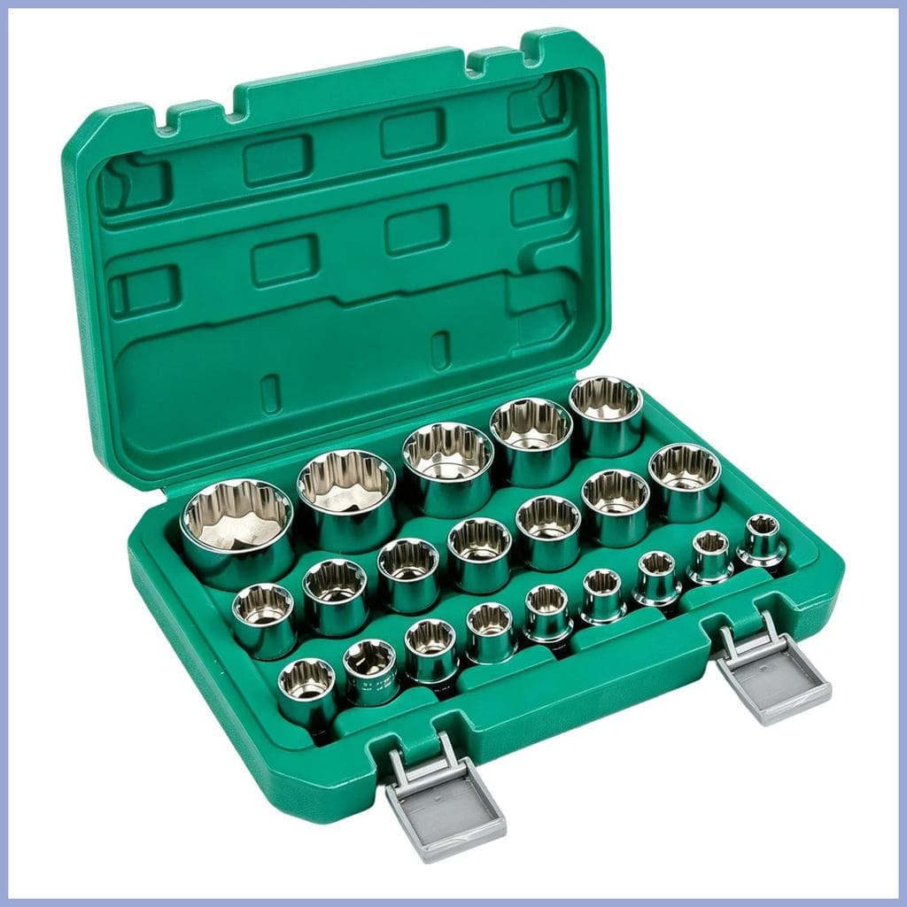Conjunto De Soquete Métrico Kit De Ferramentas Mecânicas De 12 Pontos Com Adaptador De Caixa De Armazenamento Completo P