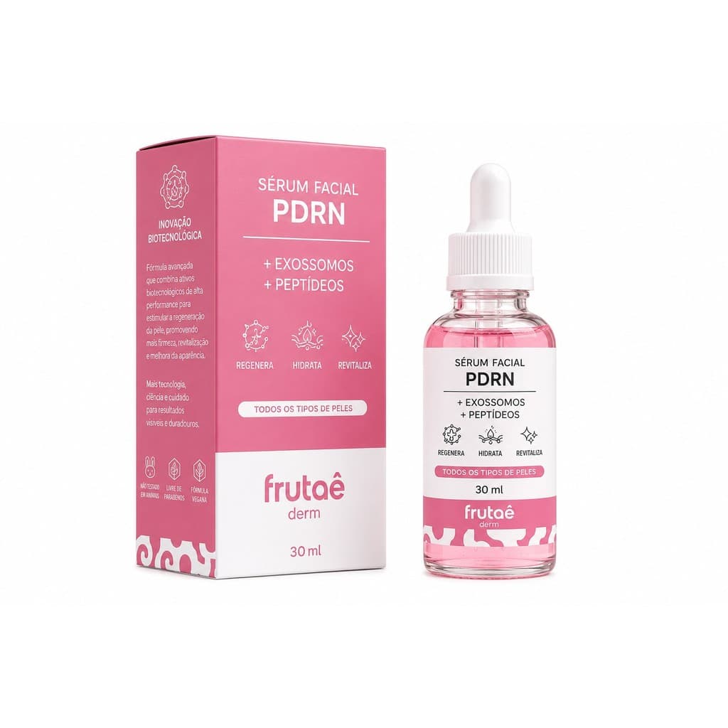 Sérum Facial PDRN Exossomos Peptídeos Anti-Idade Linhas Finas Hidratação Revitalização e Glow 30ml