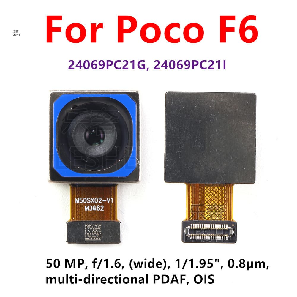 Câmera Traseira Larga 50MP Para Xiaomi Poco F6 Grande Principal Vista Cabo Flexível Peças De Reparo Do Smartphone 24069P