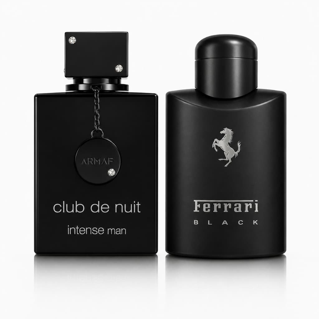 Perfumes Masculinos Intense Men Arabe + Ferrari Black Premium Fragancia Importado Longa Duração