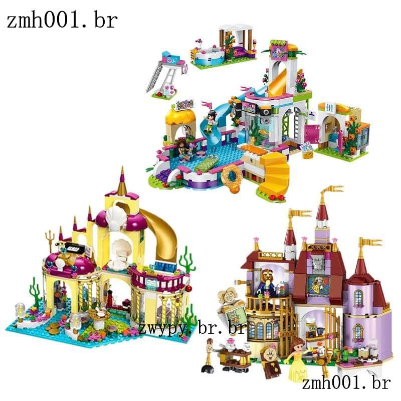 DIY menina Blocos de montar Disney Subaquático  Sereia Sérias - Construção brinquedos educativos Compatible Lego friends
