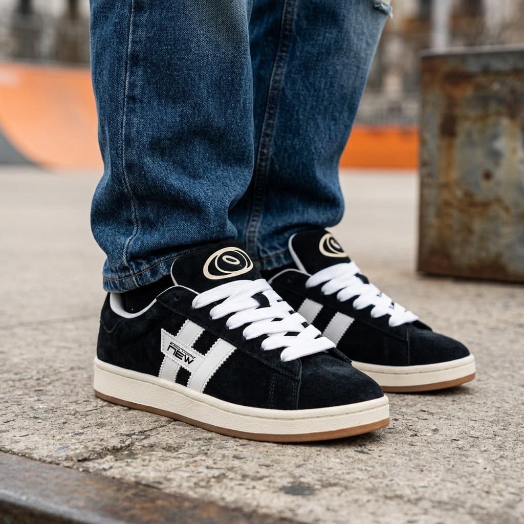 Calçado Tenis confortável preto e branco novidade