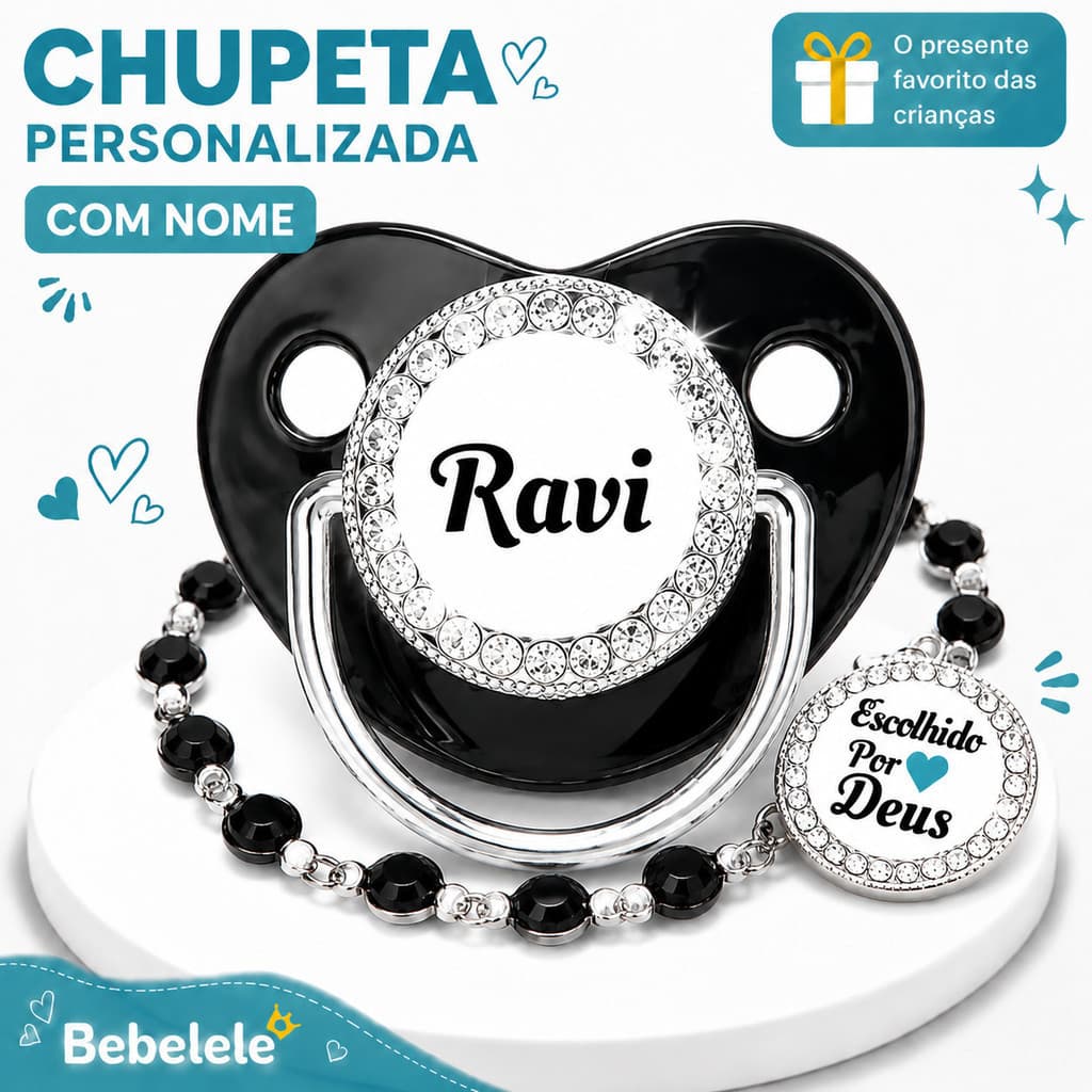 Chupeta para Bebês com Nome Personalizado, Chupeta de Silicone Livre de BPA YU0N CI8Q