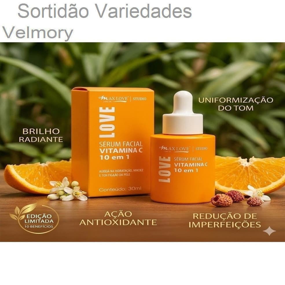 ✨ Sérum Facial Vitamina C 10 em 1 Max Love 30ml – Clareador, Antioxidante e HidratanteL31R7Z1GMDU1XKLR