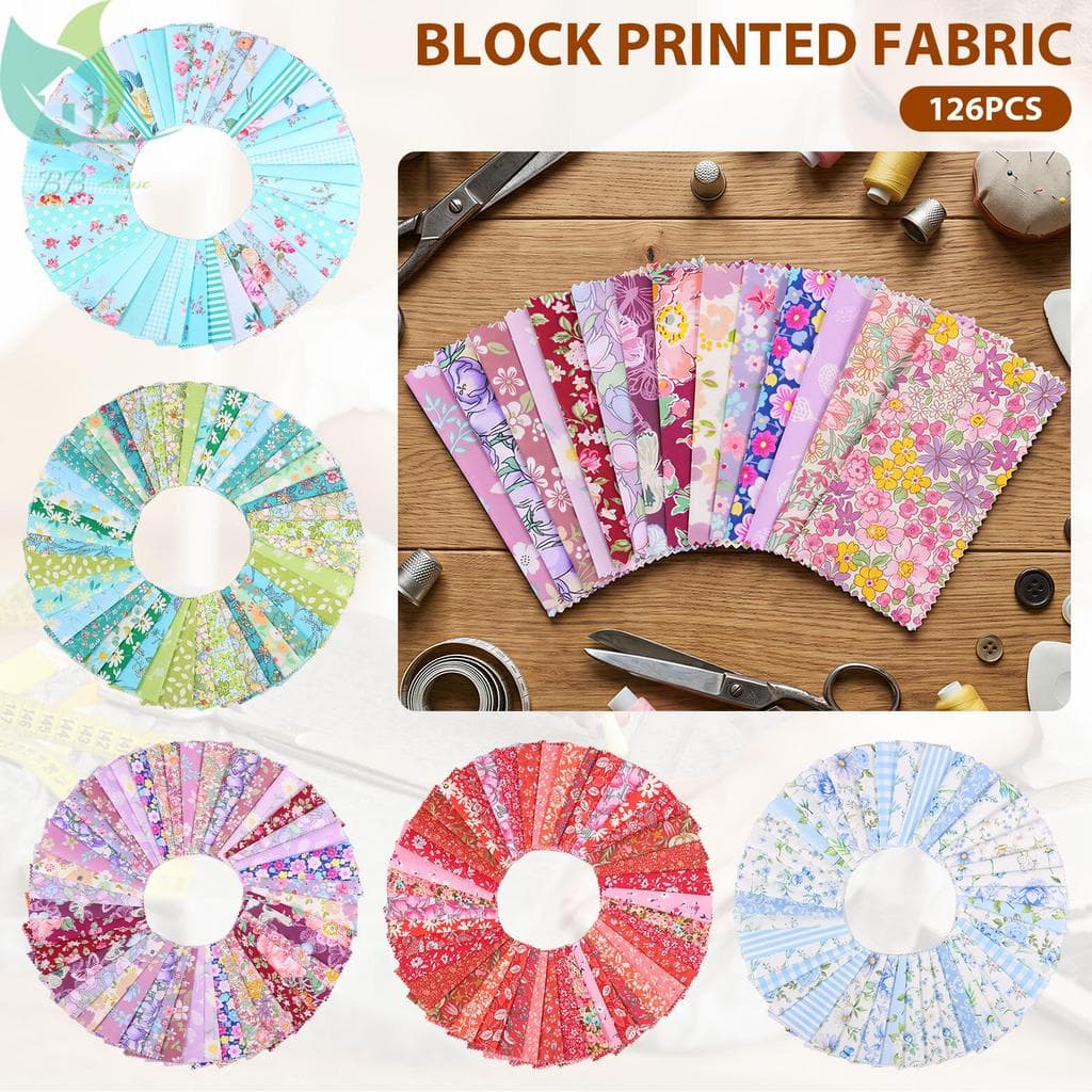 126 Unidades De Tecido De Costura Quadrado Patchwork 5 Polegadas Algodão Acolchoado Decorativo SHOPQJC8338
