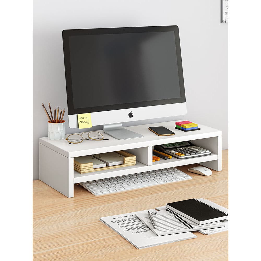 Display de Notebook rack elevado escritório desktop computador desktop rack armazenamento madeira maciça dormitório tama
