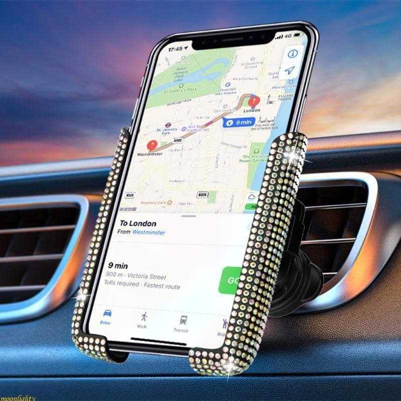 Suportes Ajustáveis Para Telefone De Carro moonlighty Com Suporte Ventilação De Ar Strass De Cristal Brilhante