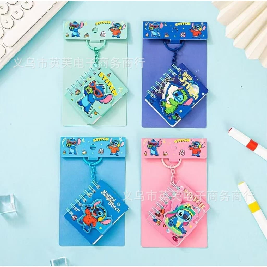 Stitch forma dos desenhos animados ímã chaveiro pequeno notebook Mini pequena bobina notebook portátil pequeno notebook