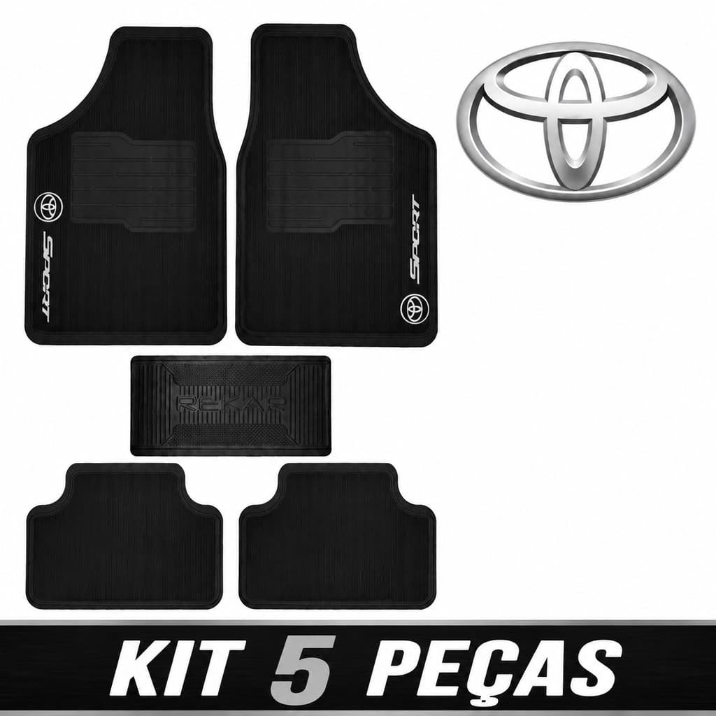 Tapete Automotivo Carro Toyota 5 Peças Borracha Universal Corolla Hilux Etios Yaris Rav4 Cross Sw4 Universal