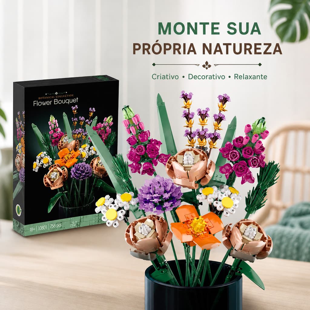 Brinquedo Montar Compatível LEGO Flores Eternas Abundantes Orquídea Quebra-Cabeça Educativo Criativo Realista Resistente