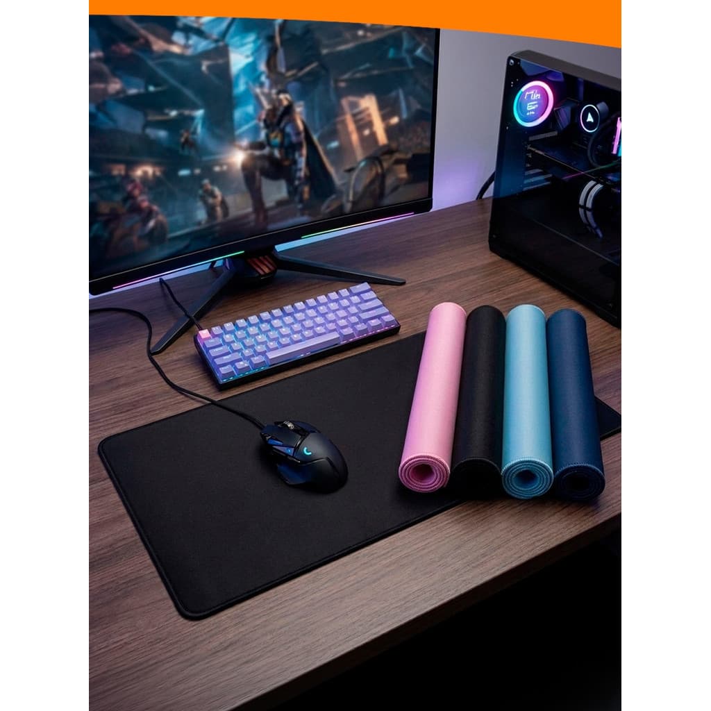 Mouse Pad Gamer Grande 60x30cm Antiderrapante com Borda Costurada para Teclado e Mouse PC Notebook