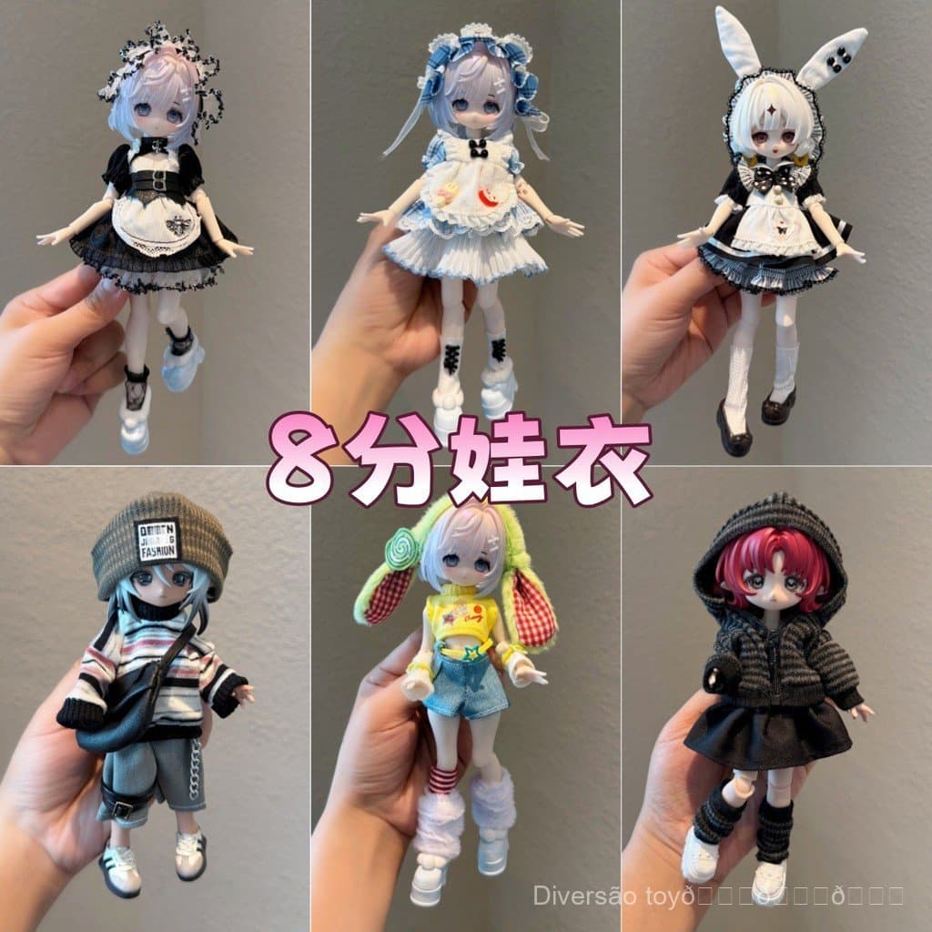 Roupas para bonecas, acessórios, roupas 8/12, roupas para bonecas BJD 12, OB 11, 11/17 cm, para bonecas articuladas A-Si
