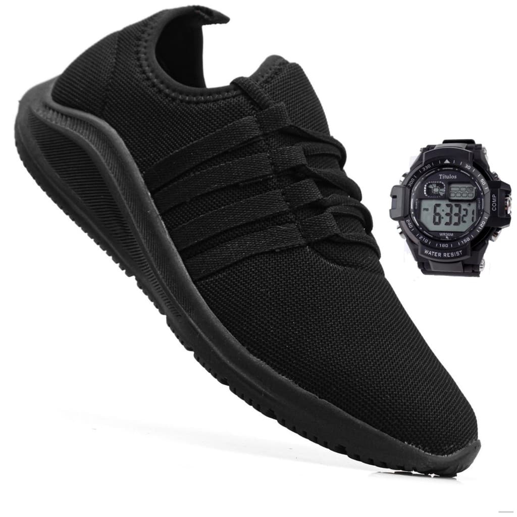 Tenis Academia Masculino Corrida Esportivo Caminhada Olimp CrossFit Leve Macio Confortavel +Relógio