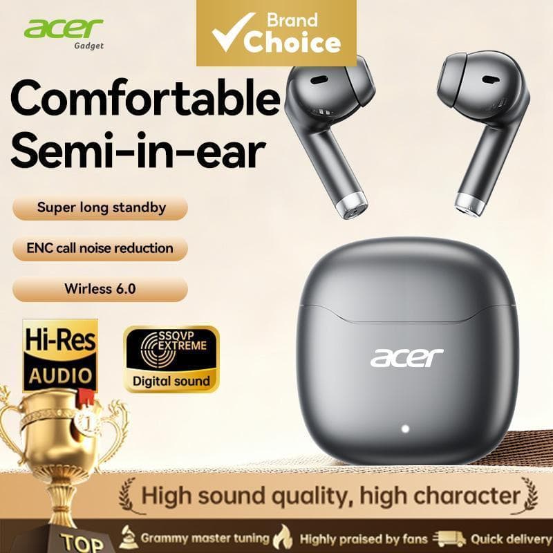 Fones de ouvido Acer OHR617 tipo C, sem fio, Bluetooth, com microfone, fones de ouvido, fone de ouvido com cancelamento