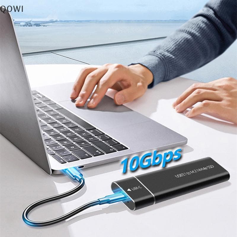 qo M2 SSD Gabinete NVMe USB3.1 Armazenamento Externo HDD Caso 10Gbps PCIe Caixa Para NGFF SATA Disco Rígido PC Portátil 