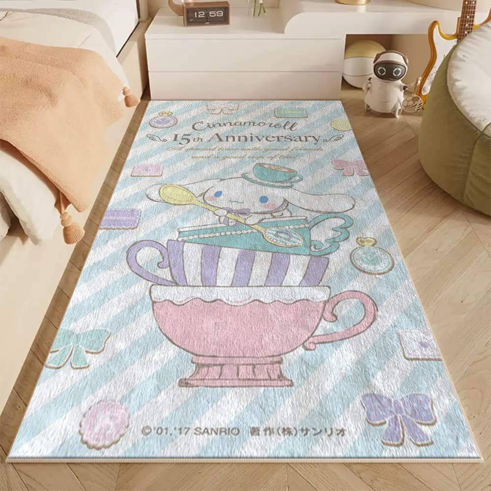Kuromi Sanrio imitação de caxemira tapete sala de estar tapete infantil quarto antiderrapante cuidados-livre bonito sofá